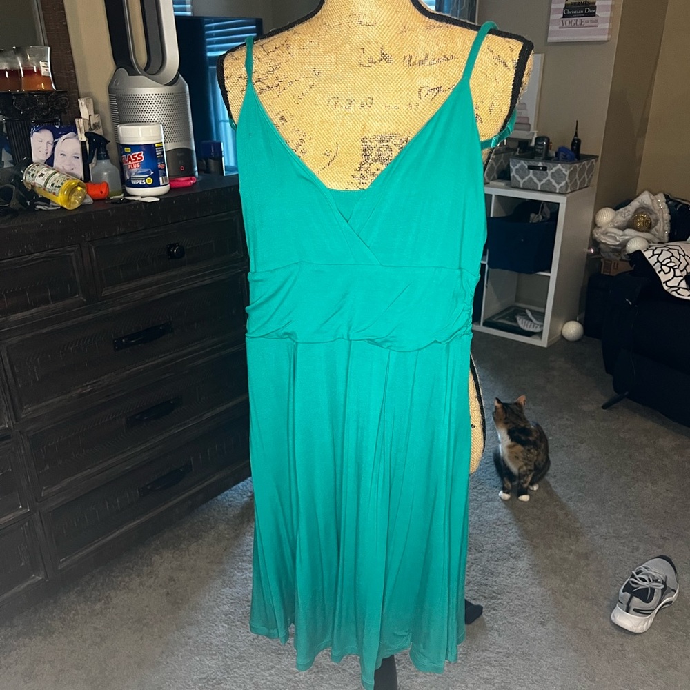 Green summer comfy dress